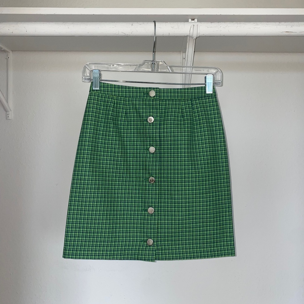 Sunnei green houndstooth skirt